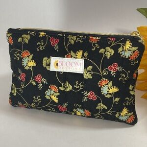 Hand Crafted Black Cosmetic Bag with Elegant Design